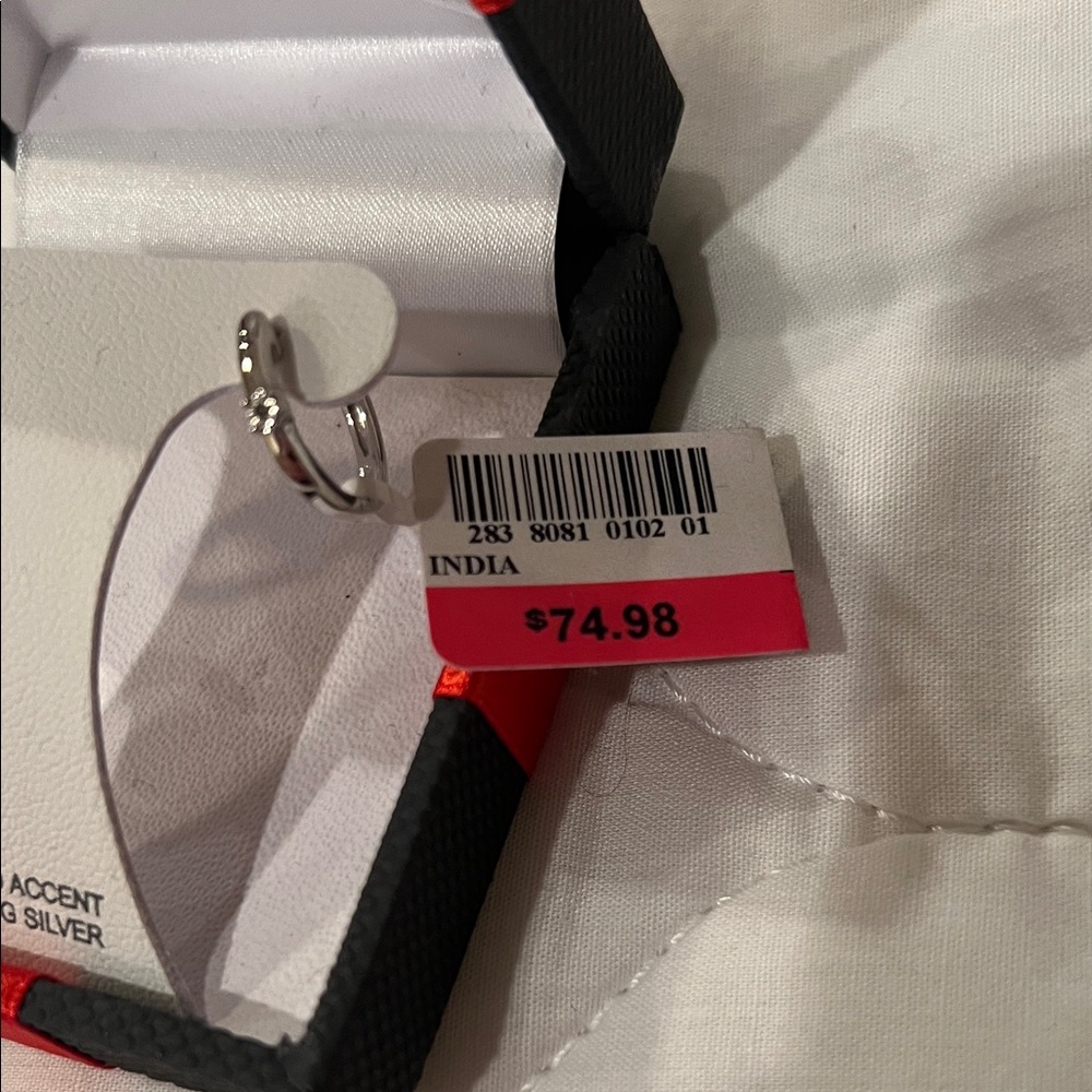 JCPenney Silver Diamond Accent Hoop Earrings - Picture 3 of 3